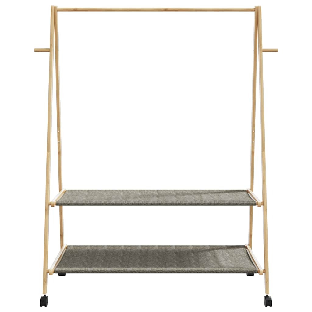 Clothes Rack Natural Bamboo Bamboo, Fabric 52.0 x 17.9 x 61.2 in