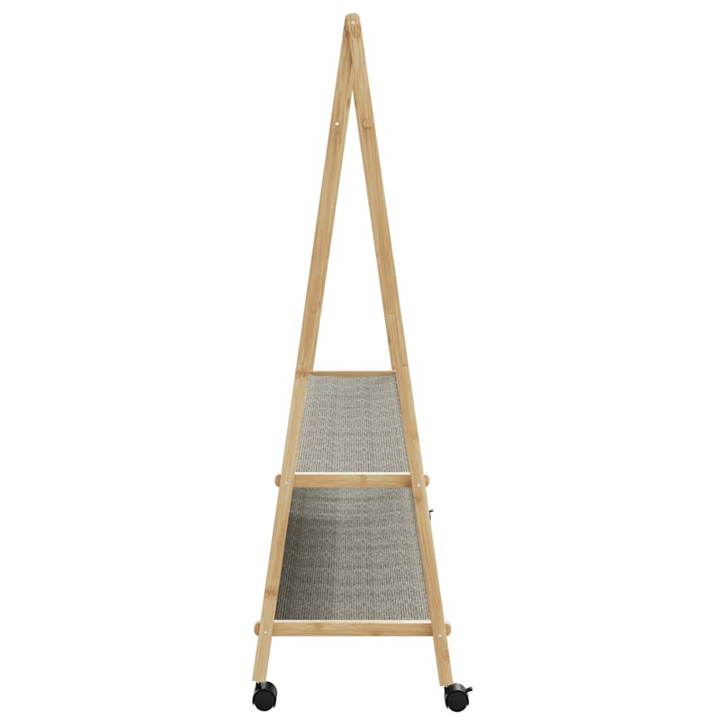 Clothes Rack Natural Bamboo Bamboo, Fabric 52.0 x 17.9 x 61.2 in