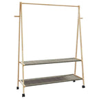 Clothes Rack Natural Bamboo Bamboo, Fabric 52.0 x 17.9 x 61.2 in