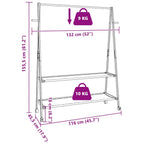 Clothes Rack Natural Bamboo Bamboo, Fabric 52.0 x 17.9 x 61.2 in