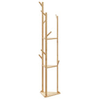 Coat Stand Natural Bamboo Tall and Slim Minimalist Coatrack