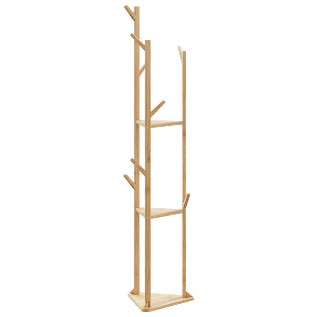 Coat Stand Natural Bamboo Tall and Slim Minimalist Coatrack