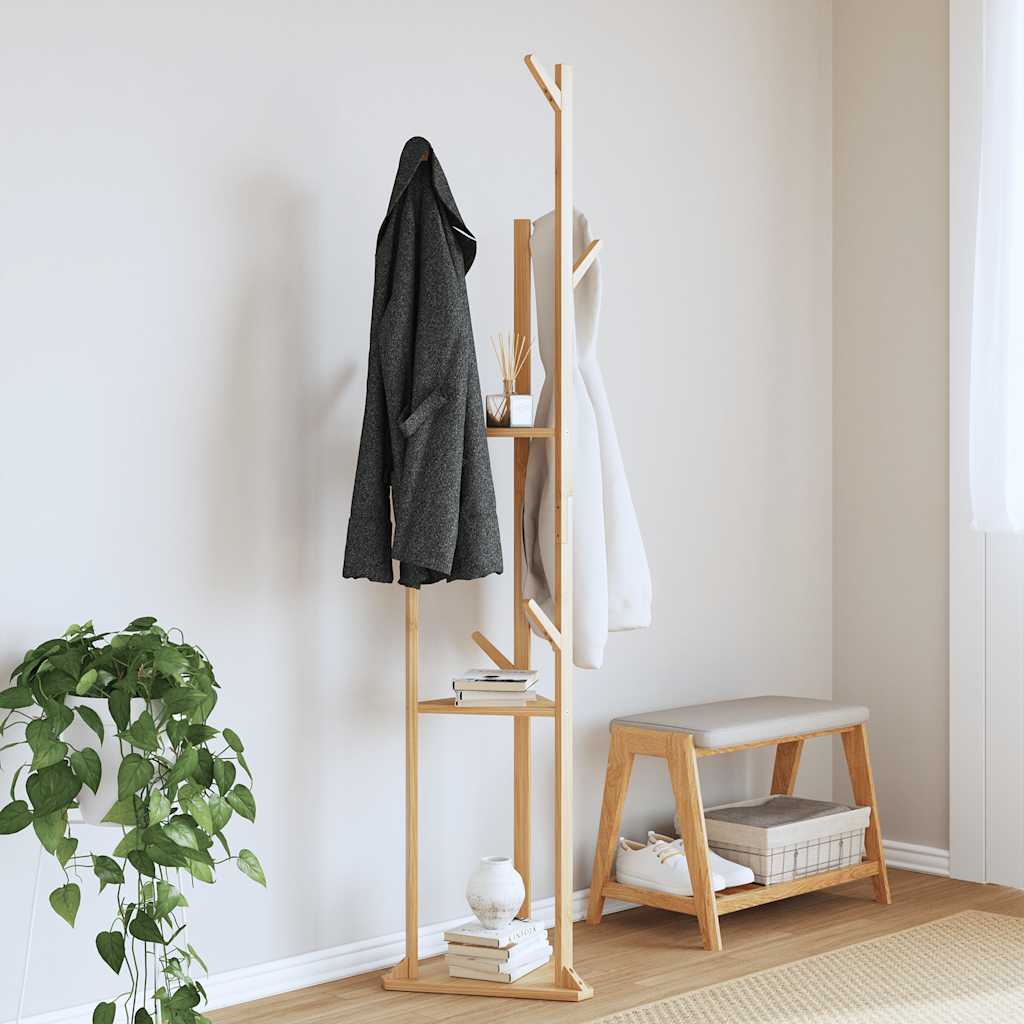 Coat Stand Natural Bamboo Tall and Slim Minimalist Coatrack