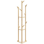 Coat Stand Natural Bamboo Tall and Slim Minimalist Coatrack