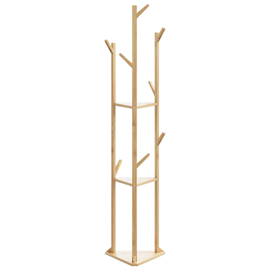 Coat Stand Natural Bamboo Tall and Slim Minimalist Coatrack