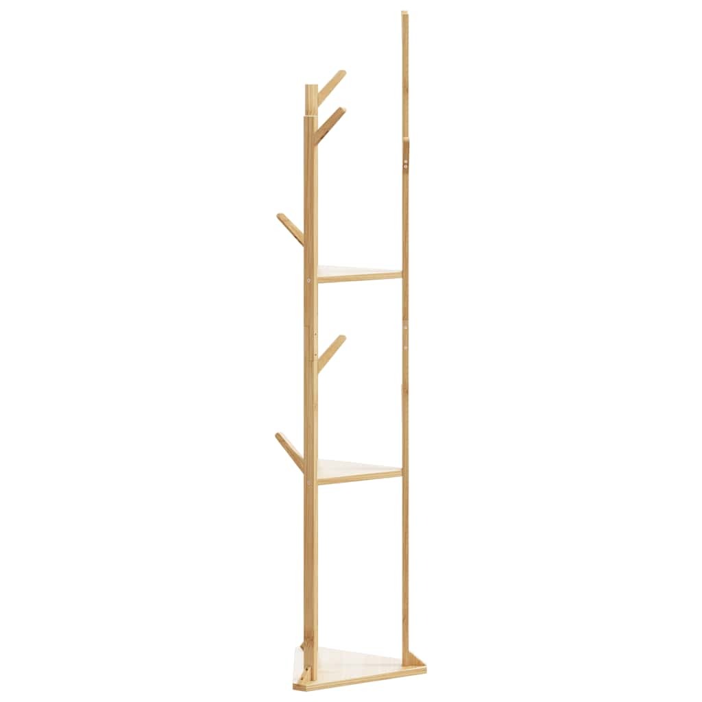 Coat Stand Natural Bamboo Tall and Slim Minimalist Coatrack
