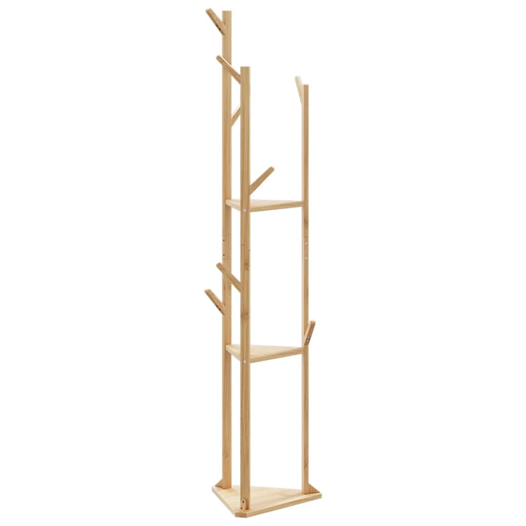 Coat Stand Natural Bamboo Tall and Slim Minimalist Coatrack