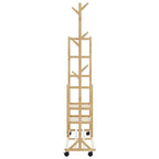 Clothes Rack Natural Bamboo Bamboo 39.4 x 15.0 x 69.1 in Rollable