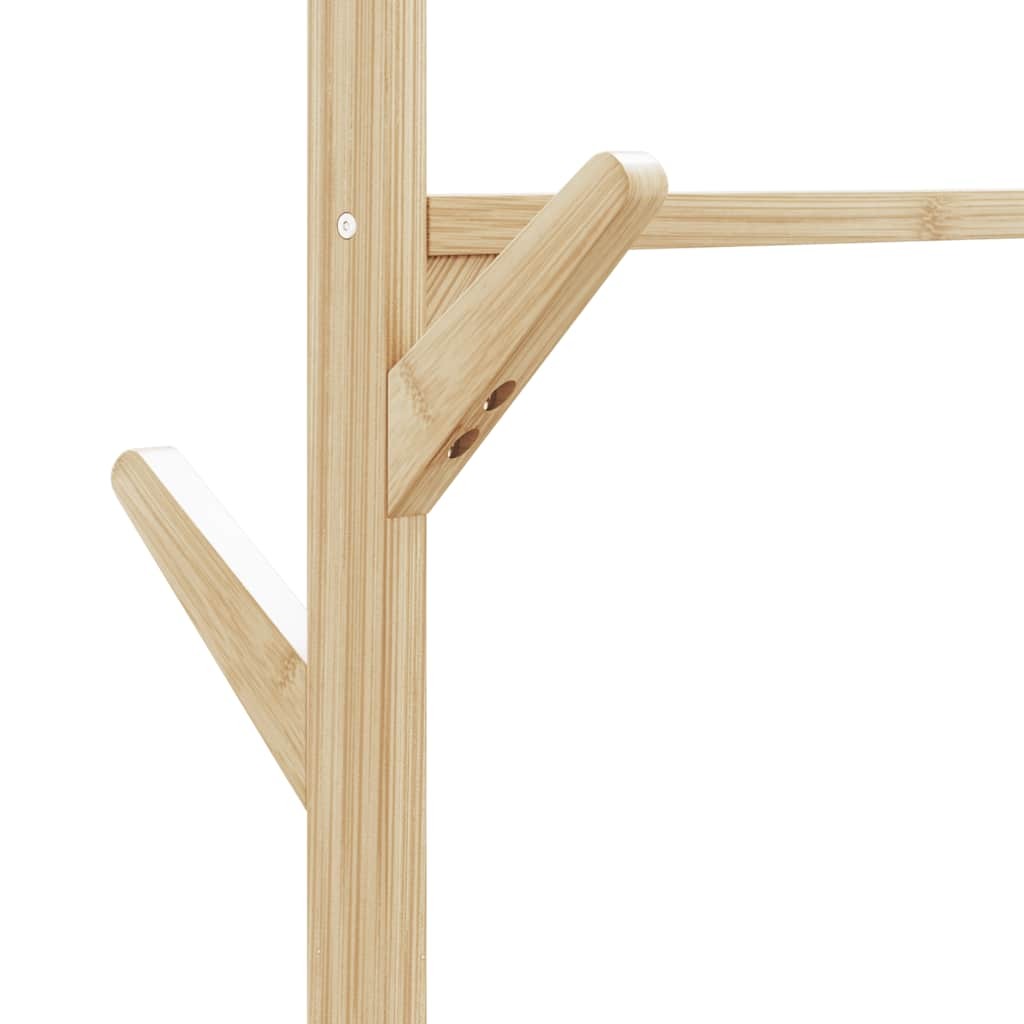 Clothes Rack Natural Bamboo Bamboo 39.4 x 15.0 x 69.1 in Rollable