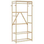 Clothes Rack Bamboo 31.5 x 15.7 x 68.9 in Bamboo Clothes Rack