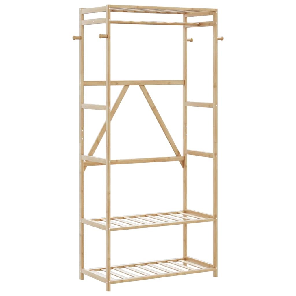 Clothes Rack Bamboo 31.5 x 15.7 x 68.9 in Bamboo Clothes Rack
