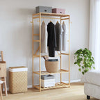 Clothes Rack Bamboo 31.5 x 15.7 x 68.9 in Bamboo Clothes Rack