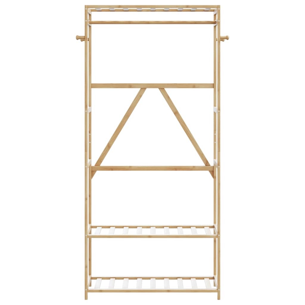 Clothes Rack Bamboo 31.5 x 15.7 x 68.9 in Bamboo Clothes Rack
