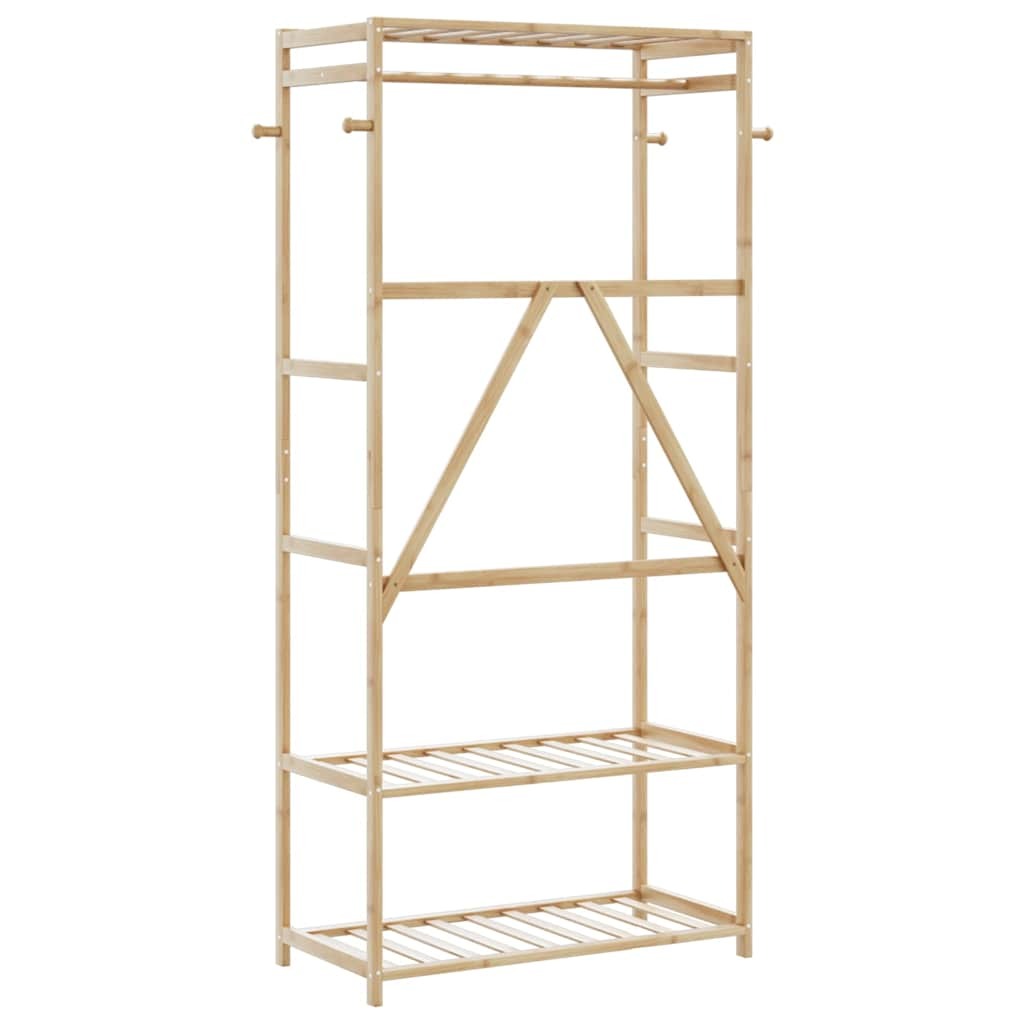 Clothes Rack Bamboo 31.5 x 15.7 x 68.9 in Bamboo Clothes Rack