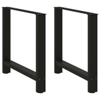 Coffee Table Leg Set of 2 Black Powder-Coated Steel