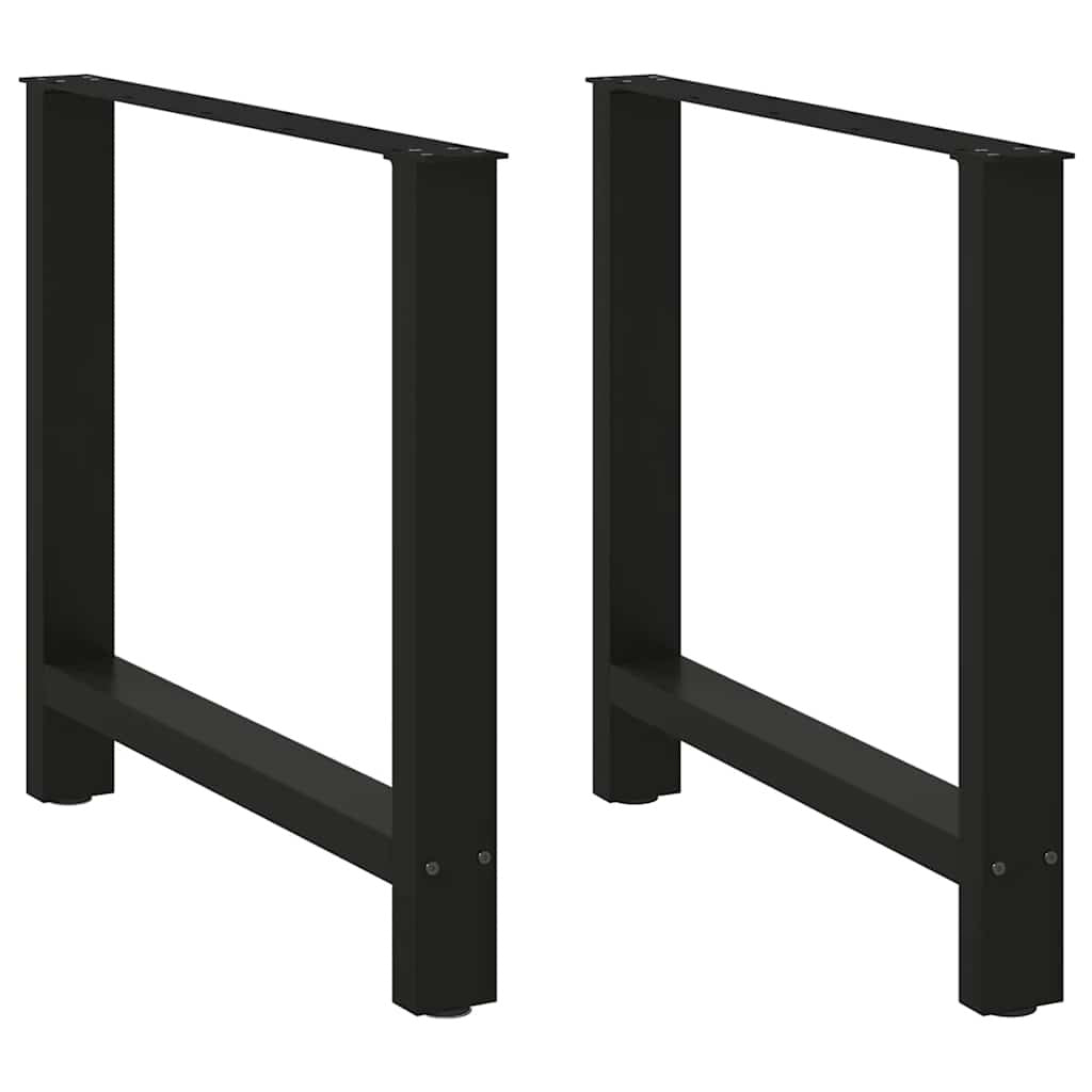 Coffee Table Leg Set of 2 Black Powder-Coated Steel