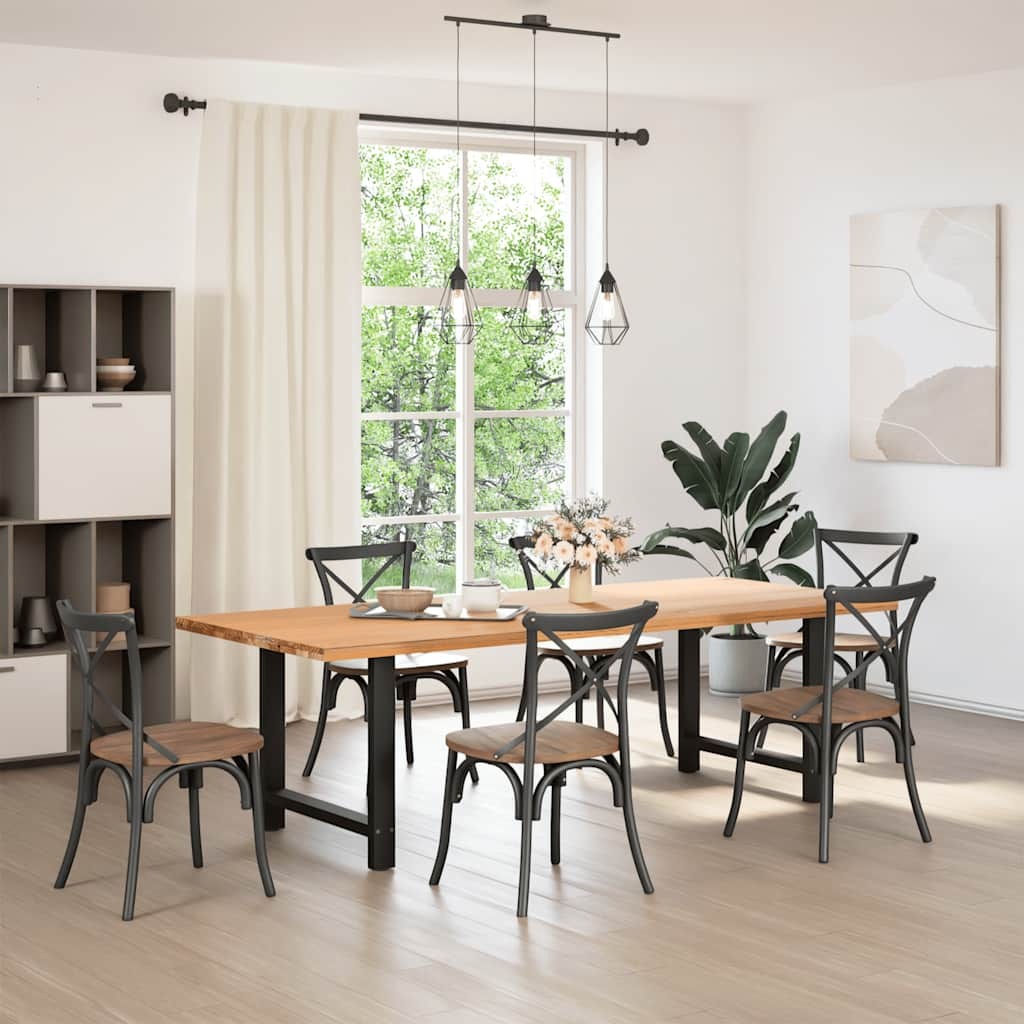 Coffee Table Leg Set of 2 Black Powder-Coated Steel