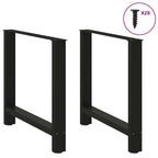 Coffee Table Leg Set of 2 Black Powder-Coated Steel