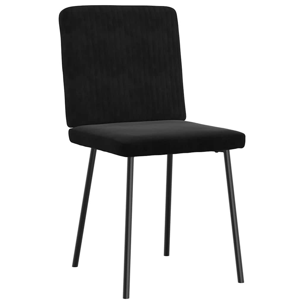 Dining Chair Set of 2 Black Velvet (100% polyester), plywood, metal