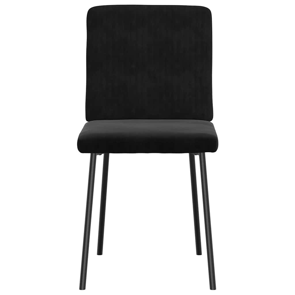 Dining Chair Set of 2 Black Velvet (100% polyester), plywood, metal