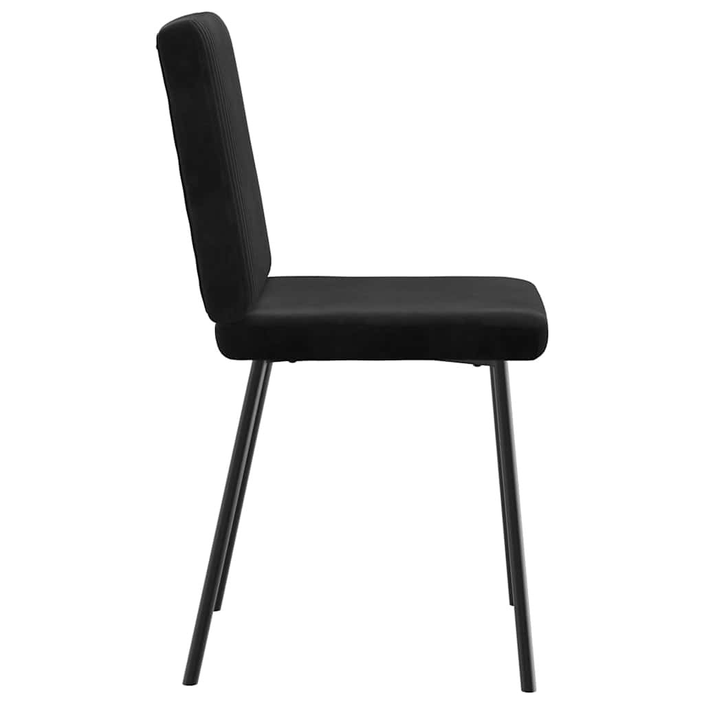 Dining Chair Set of 2 Black Velvet (100% polyester), plywood, metal