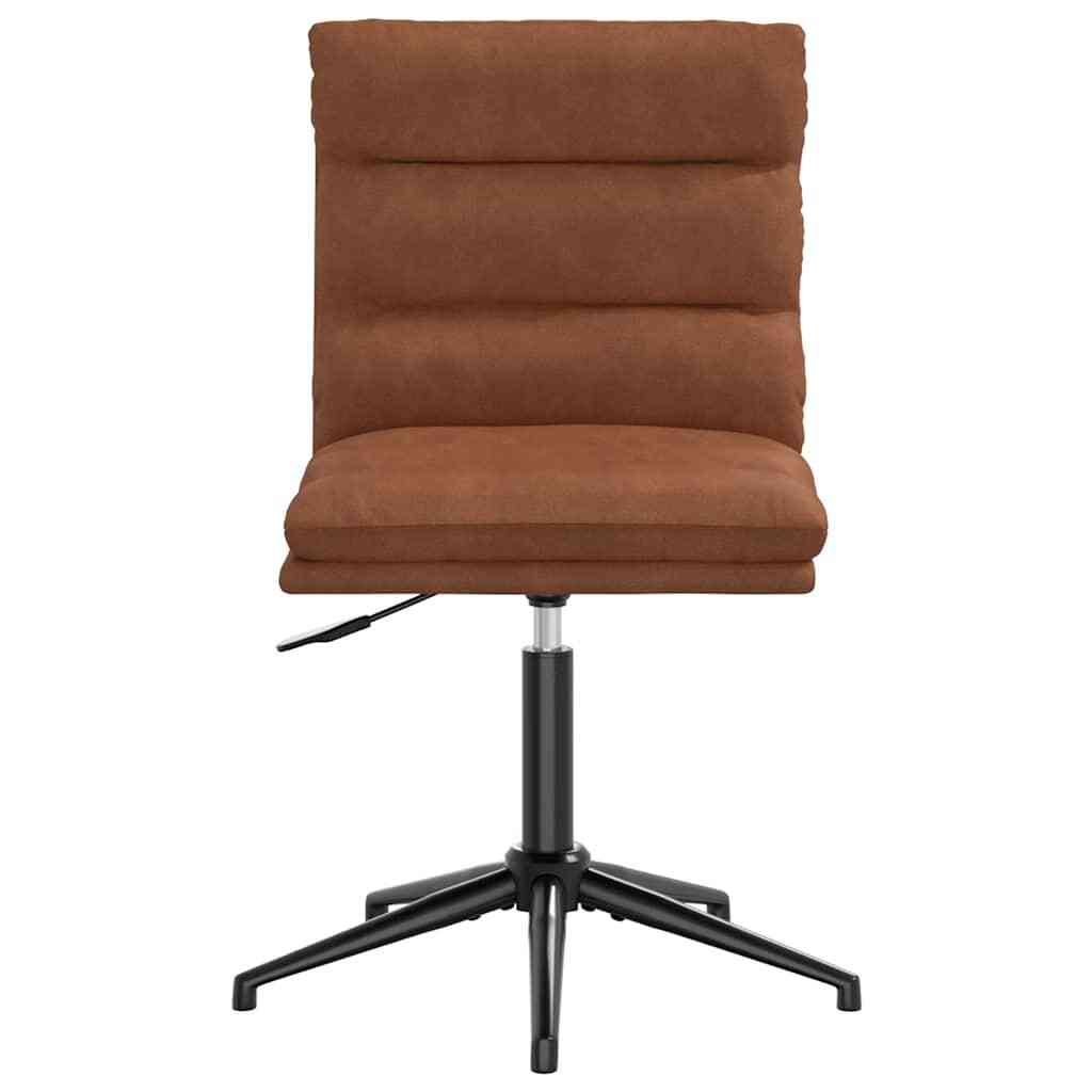 Dining Chair Brown Faux leather, plywood, metal Adjustable