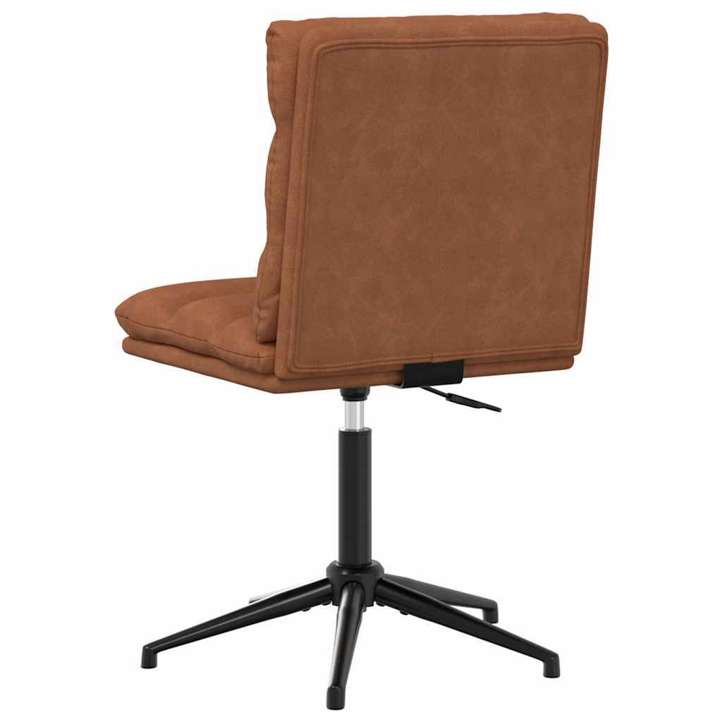 Dining Chair Brown Faux leather, plywood, metal Adjustable