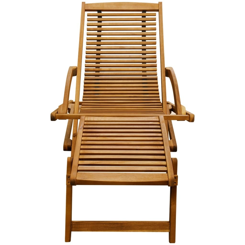 Deck Chair Light brown Acacia wood Standard Foldable Deck Chair