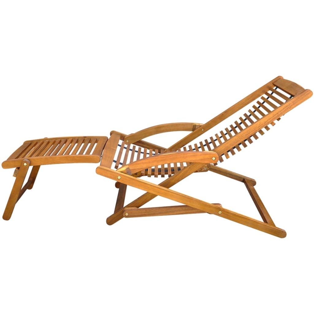 Deck Chair Light brown Acacia wood Standard Foldable Deck Chair