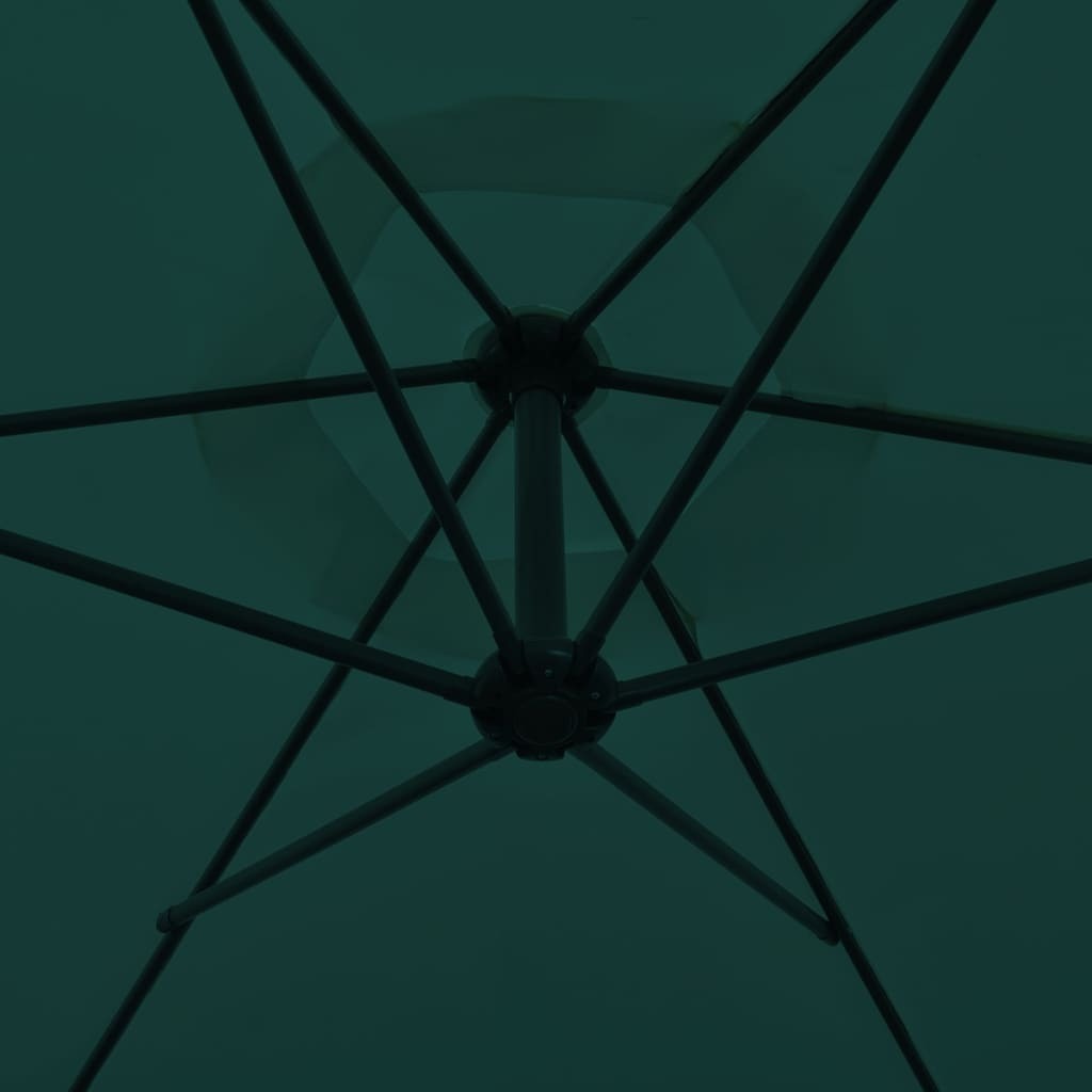 Cantilever Garden Parasol Green Polyester 9.8 ft diameter