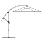 Cantilever Garden Parasol Green Polyester 9.8 ft diameter