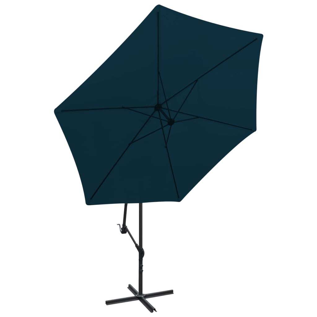 Cantilever Garden Umbrella Solid blue Polyester, Steel