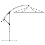 Cantilever Garden Umbrella Solid blue Polyester, Steel