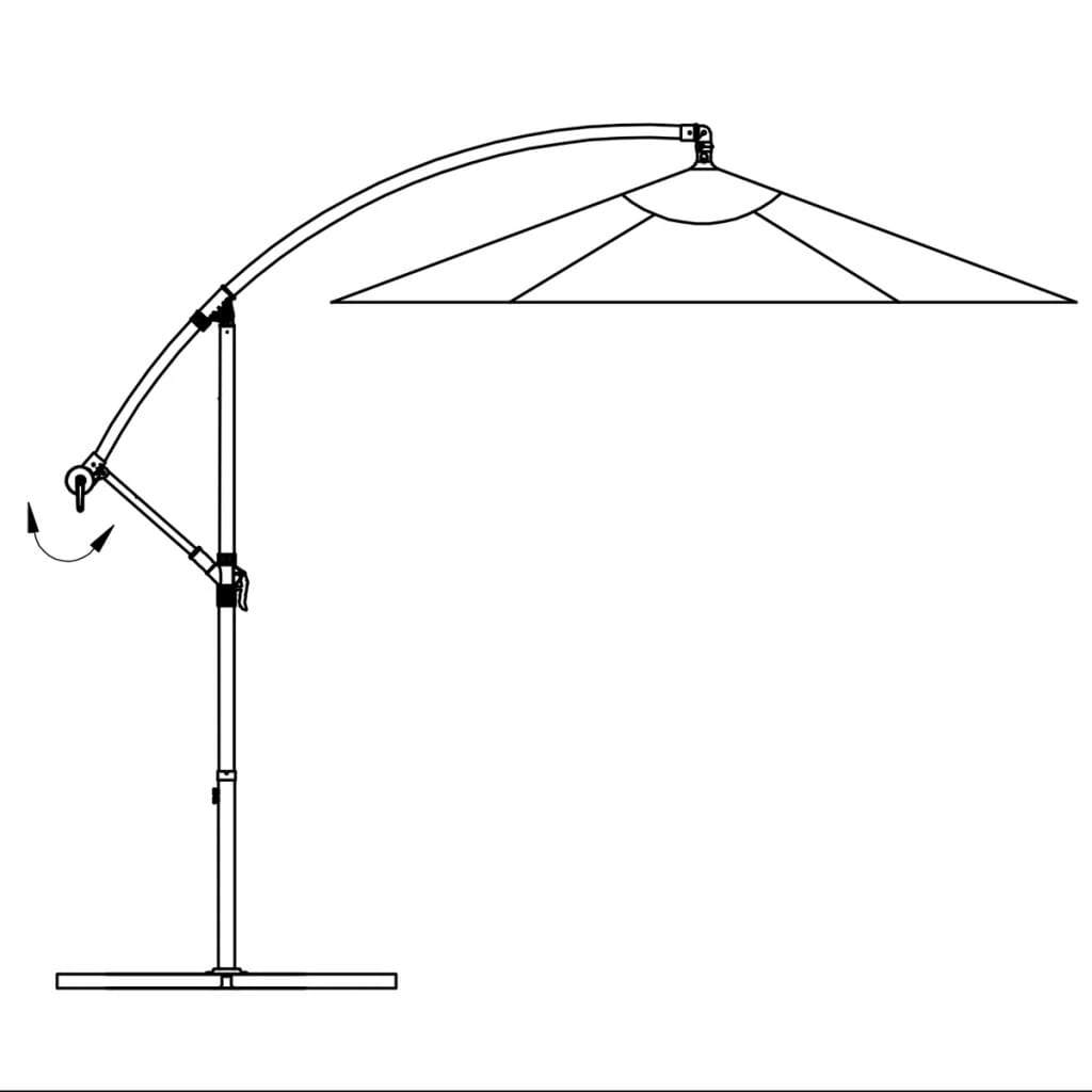 Cantilever Garden Umbrella Solid blue Polyester, Steel