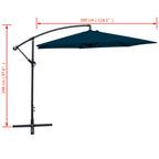 Cantilever Garden Umbrella Solid blue Polyester, Steel