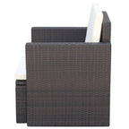 Armchair Brown Poly Rattan 25.6 x 25.6 x 28.7 in Lightweight