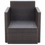 Armchair Brown Poly Rattan 25.6 x 25.6 x 28.7 in Lightweight