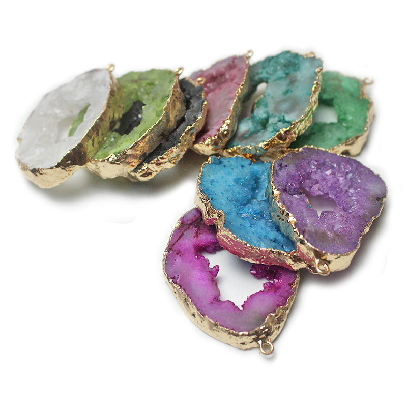 Rough Stone Slice Pendant – Irregular Natural Stone Necklace