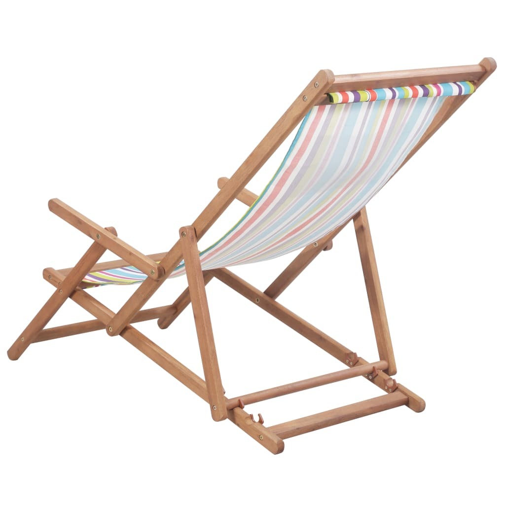 Beach Chair Multicolor Eucalyptus wood and polyester fabric