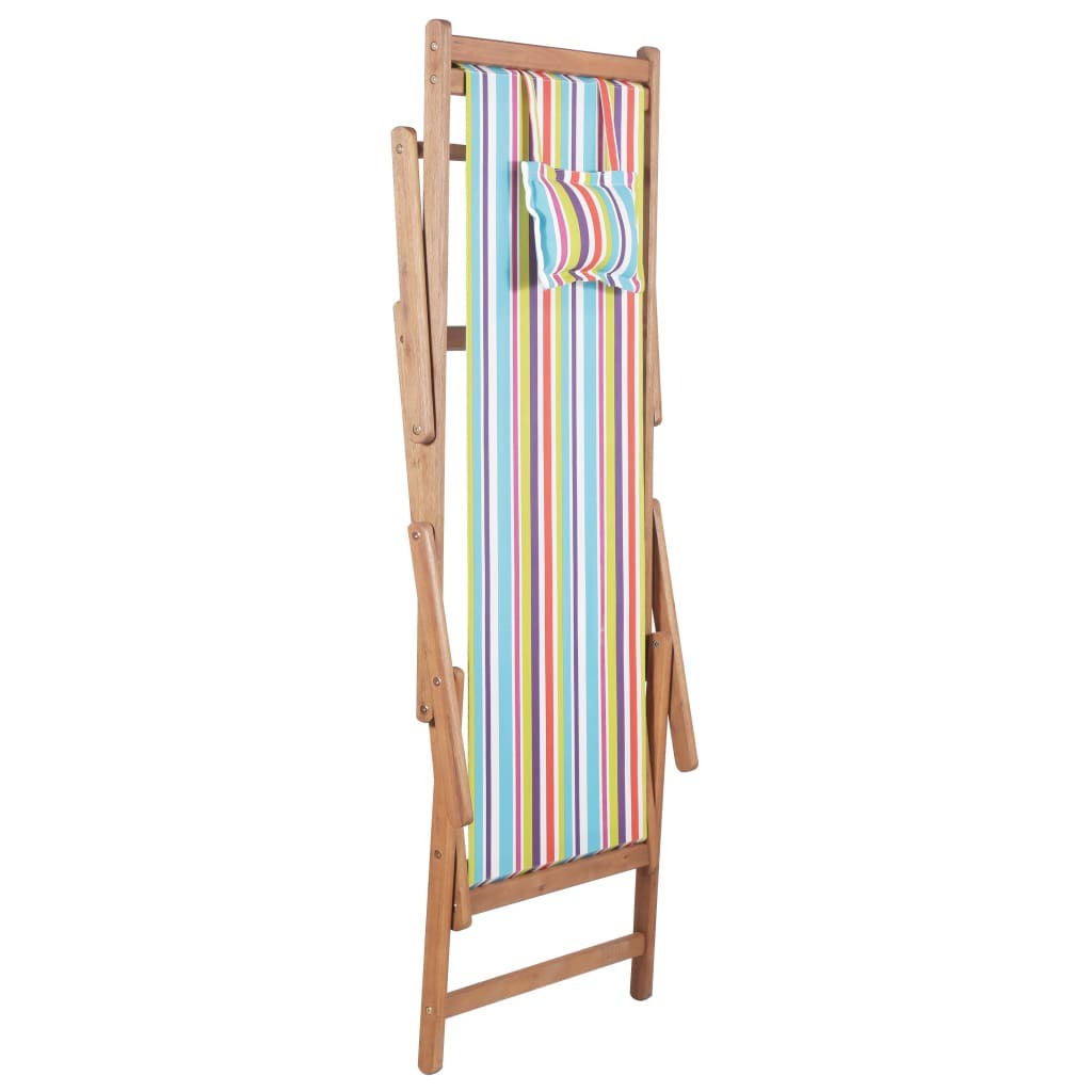 Beach Chair Multicolor Eucalyptus wood and polyester fabric