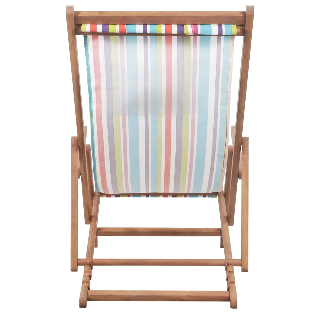 Beach Chair Multicolor Eucalyptus wood and polyester fabric