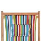 Beach Chair Multicolor Eucalyptus wood and polyester fabric