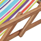 Beach Chair Multicolor Eucalyptus wood and polyester fabric