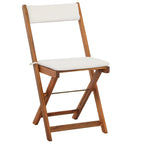 Bistro Set Warm Wood Tone Solid Acacia Wood Foldable Bistro Set