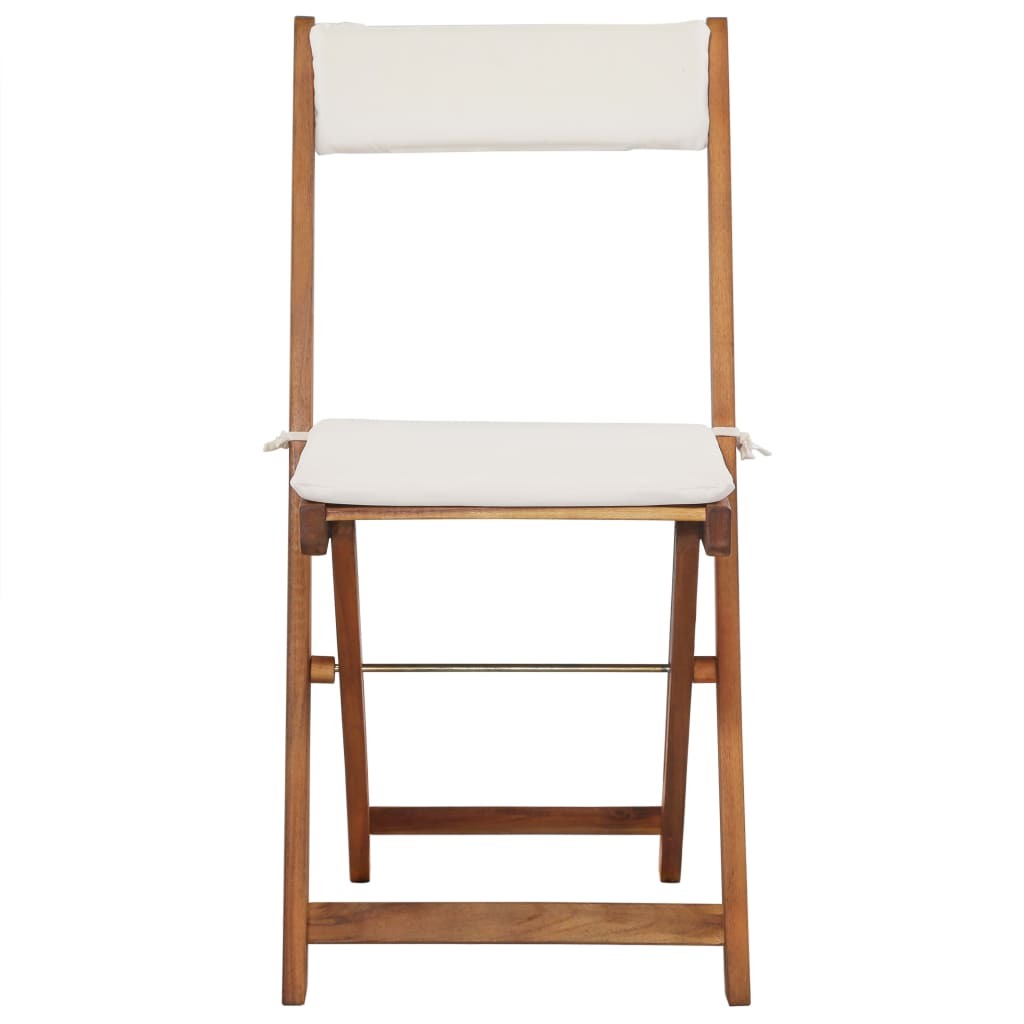 Bistro Set Warm Wood Tone Solid Acacia Wood Foldable Bistro Set