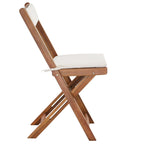Bistro Set Warm Wood Tone Solid Acacia Wood Foldable Bistro Set