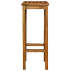 Bar Chair Set of 2 Natural wood Solid acacia wood Medium