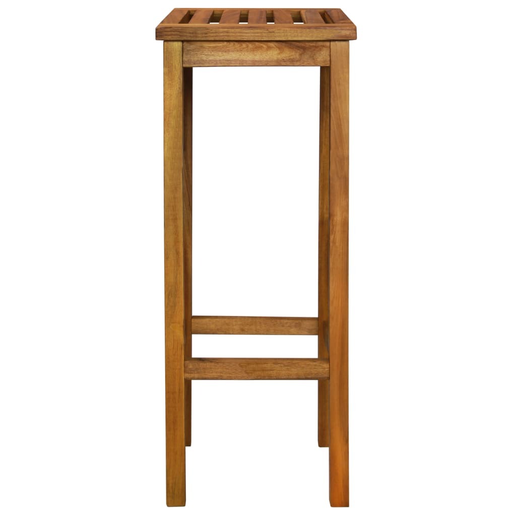 Bar Chair Set of 2 Natural wood Solid acacia wood Medium