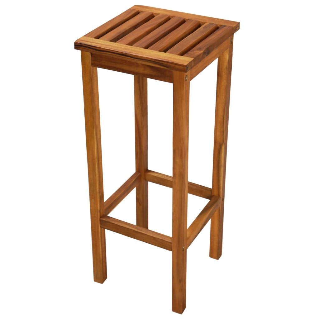 Bar Chair Set of 2 Natural wood Solid acacia wood Medium