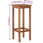 Bar Chair Set of 2 Natural wood Solid acacia wood Medium